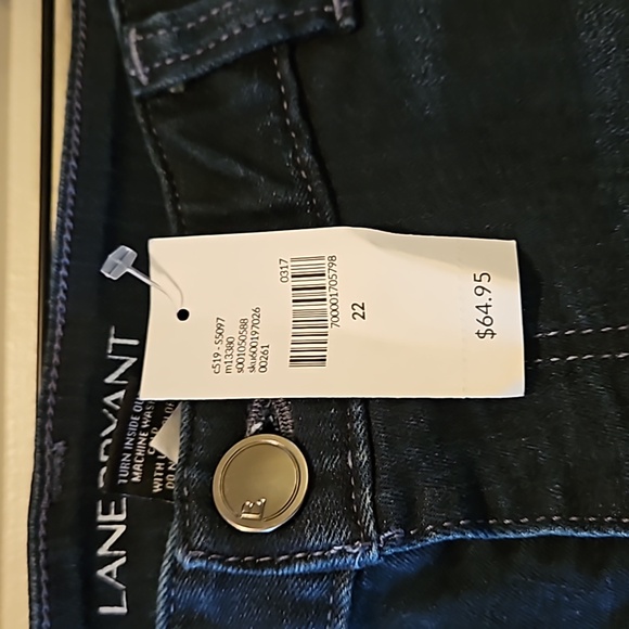 Lane Bryant NWT Low Rise super stretch Capri Dark Blue Jeans Size 22 - Picture 7 of 10
